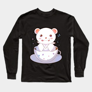 little bear in a tea cup Long Sleeve T-Shirt